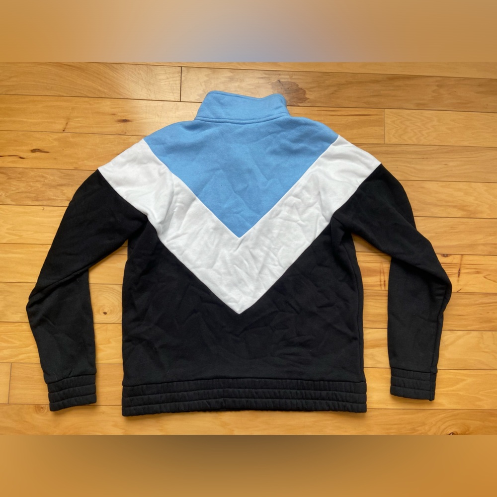 FILA Women's Black Blue White Long Sleeve 1/4 Zip‎ Pullover Sweatshirt Size L - Picture 5 of 5